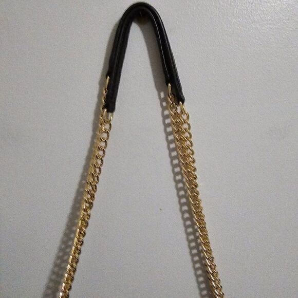 NWT MICHAEL KORS GENUINE LEATHER SLOAN GOLD CHAIN STRAP CONVERTIBLE BAG MEDIUM - Picture 6 of 16